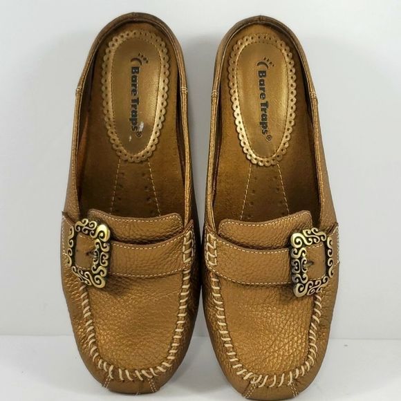 BareTraps Shoes - BareTrap Metallic Bronze Leather Mules/Slip-ons. S768